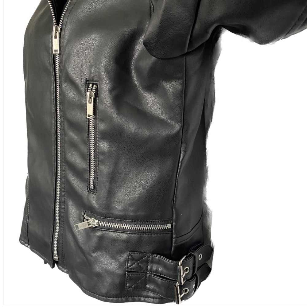 Shein BLK Vegan Leather Bomber Jacker, XL  Winter Sale - Picture 5 of 9